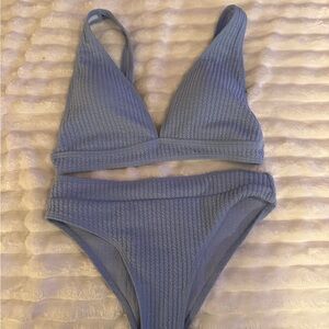 SHEIN Blue Textured Bikini Set